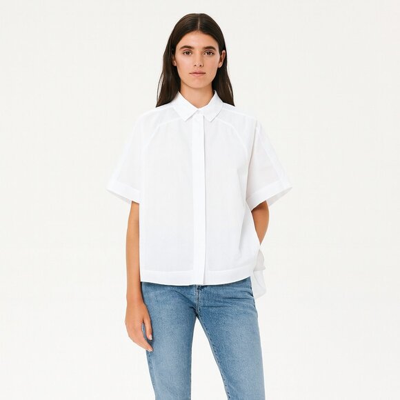 Sportmax white classic cotton short sleeve size 12 - Picture 1 of 6